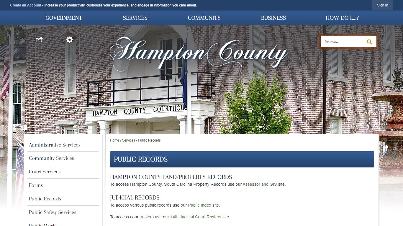 Public Records | Hampton County, SC - Official Website