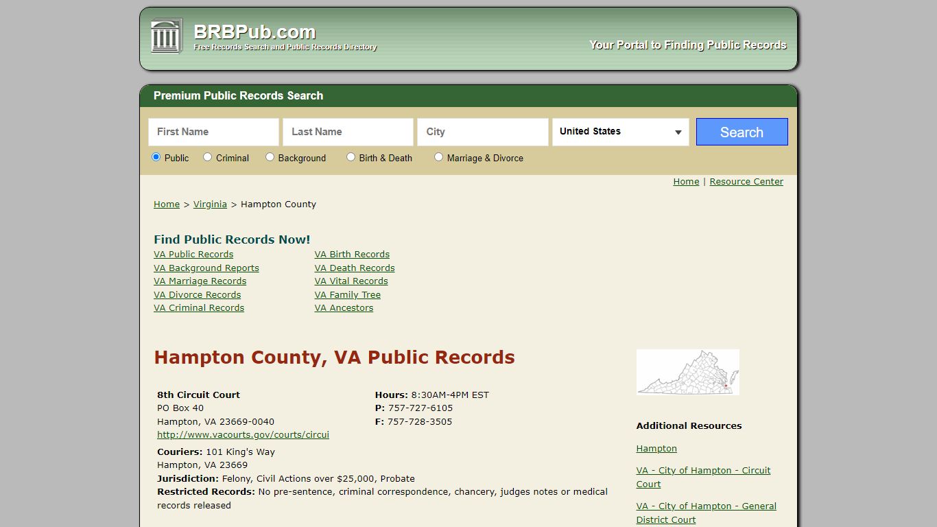 Hampton County Public Records | Search Virginia Government ...